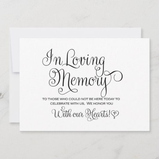 Invitation Connexion Mariage In Loving Memories (Devant)