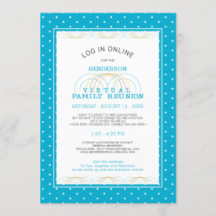 Invitation Connexions de réunion de famille virtuelle Aqua Bl