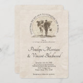Invitation Conquérir le monde Ensemble Mariage (Devant / Derrière)