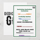 INVITATION CONSACRÉ À DIEU  TEXTE NOIR PERSONNALISABLE (Devant / Derrière)