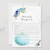 Invitation Conseil Baby shower citrouille Pour Maman À Être | (Devant)