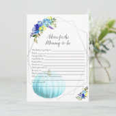 Invitation Conseil Baby shower citrouille Pour Maman À Être | (Debout devant)