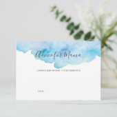 Invitation Conseil bleu de baby shower d'aquarelle pour maman (Debout devant)