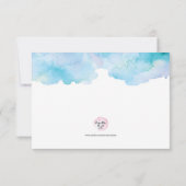 Invitation Conseil bleu de baby shower d'aquarelle pour maman (Dos)