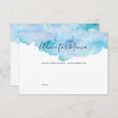 Invitation Conseil bleu de baby shower d'aquarelle pour maman (Devant / Derrière)