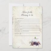 Invitation Conseil Citrouille Blanc Élégant Pour La Maman D'Ê (Devant)