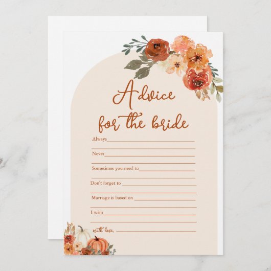 Invitation Conseil Citrouille d'automne Boho moderne pour le  (Devant / Derrière)