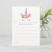 Invitation Conseil de Baby shower de fille rose et or Floral  (Debout devant)