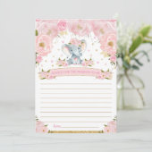 Invitation Conseil de Baby shower des éléphants pour les pare (Debout devant)