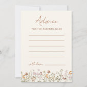 Invitation Conseil de Baby shower fleur sauvage Parents à êtr (Devant)