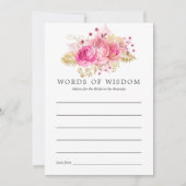 Invitation Conseil de Fête des mariées d'aquarelle Rose rose (Devant)