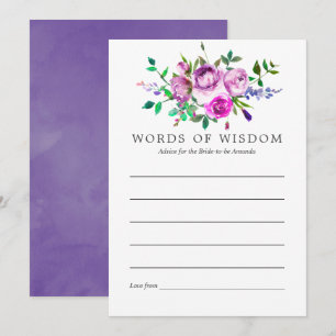 Invitation Conseil de Fête des mariées florale ultra violet p