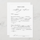 Invitation Conseil de mariage élégant Libs nuptiales jeu (Devant / Derrière)