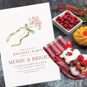 Invitation Conseil d'entreprise de Noël aux baies roses