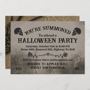Invitation Conseil des Esprits Partie d'Halloween
