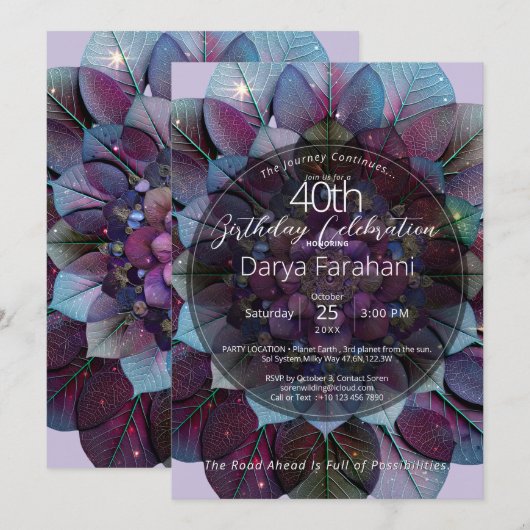 Invitation Conseil des Feuilles | Mandala (Devant / Derrière)