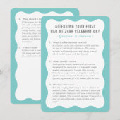 Invitation Conseil d'information de service bat mitzvah gris  (Devant / Derrière)