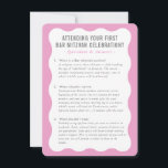 Invitation Conseil d'information de service bat mitzvah rose<br><div class="desc">par kat massard >>> WWW.SIMPLYSWEETPAPERIE.COM <<< Un insert pratique pour votre BAR/BAT MITZVAH qui présente quelques questions et réponses</div>