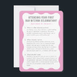 Invitation Conseil d'information de service bat mitzvah rose<br><div class="desc">par kat massard >>> WWW.SIMPLYSWEETPAPERIE.COM <<< Un insert pratique pour votre BAR/BAT MITZVAH qui présente quelques questions et réponses</div>