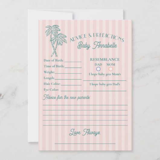 Invitation Conseil douche de plage de Pink Palm Springs pour (Devant)