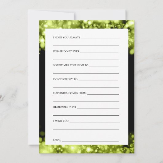 Invitation Conseil Fête des mariées Chartreuse Éclairage (Devant)