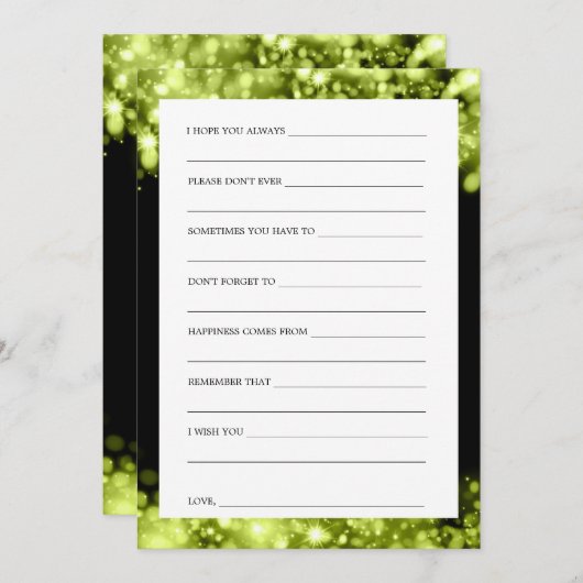 Invitation Conseil Fête des mariées Chartreuse Éclairage (Devant / Derrière)