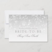 Invitation Conseil Fête des mariées Silver Bokeh Éclairage à  (Devant)