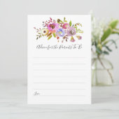 Invitation Conseil floral rose pour le jeu de douche "Parents (Debout devant)