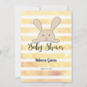 Invitation Conseil Jaune Tan Bunny Pour Mommy Douche Jeu (Dos)