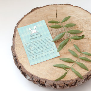 Invitation Conseil Lapin Blanc Pour Mommy Baby shower Jeu