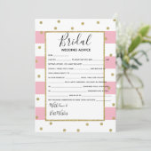 Invitation Conseil mariage la mariée connaît le jeu de douche (Debout devant)