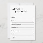 Invitation Conseil minimaliste pour la mariée (Devant)