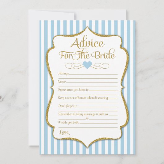 Invitation Conseil Pour La Fête des mariées Bride Light Blue  (Devant)