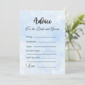 Invitation Conseil pour la mariée et la chambre bleu blanc ét (Debout devant)