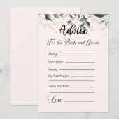 Invitation Conseil pour la mariée et la chambre crème & verdu (Devant / Derrière)