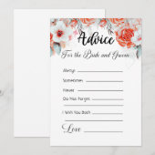 Invitation Conseil pour la mariée et la chambre Fleurs orange (Devant / Derrière)