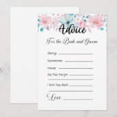 Invitation Conseil pour la mariée et la chambre rose et bleu (Devant / Derrière)