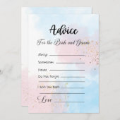 Invitation Conseil pour la mariée et la chambre rose et bleu (Devant / Derrière)