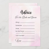 Invitation Conseil pour la mariée et la chambre rose moderne (Devant / Derrière)