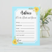 Invitation Conseil pour la mariée et la chambre Sky Blue Flor (Debout devant)