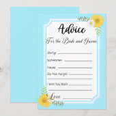 Invitation Conseil pour la mariée et la chambre Sky Blue Flor (Devant / Derrière)