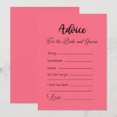 Invitation Conseil pour la mariée et la chambre Watermelon ro (Devant / Derrière)