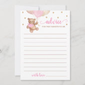 Invitation Conseil pour les parents Baby shower Teddy Bear (Devant)
