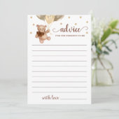 Invitation Conseil pour les parents Baby shower Teddy Bear Ca (Debout devant)