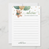 Invitation Conseil pour les parents Baby shower Teddy Bear Ca (Devant)