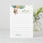 Invitation Conseil pour les parents Baby shower Teddy Bear Ca (Debout devant)