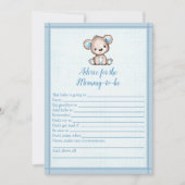 Invitation Conseil pour maman mignonne Brown Ours Douche Jeu  (Devant)