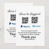 Invitation Conseil virtuel jar q r code argent don PayPal ven (Devant / Derrière)