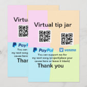 Invitation Conseil virtuel jar q r code argent don PayPal ven (Devant / Derrière)