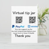 Invitation Conseil virtuel jar q r code argent don PayPal ven (Debout devant)